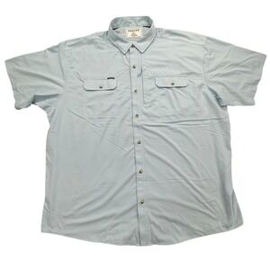 Poncho Shirt Mens 2XL Blue Nylon Blend Short Sleeve Fishing Magnetic Pockets